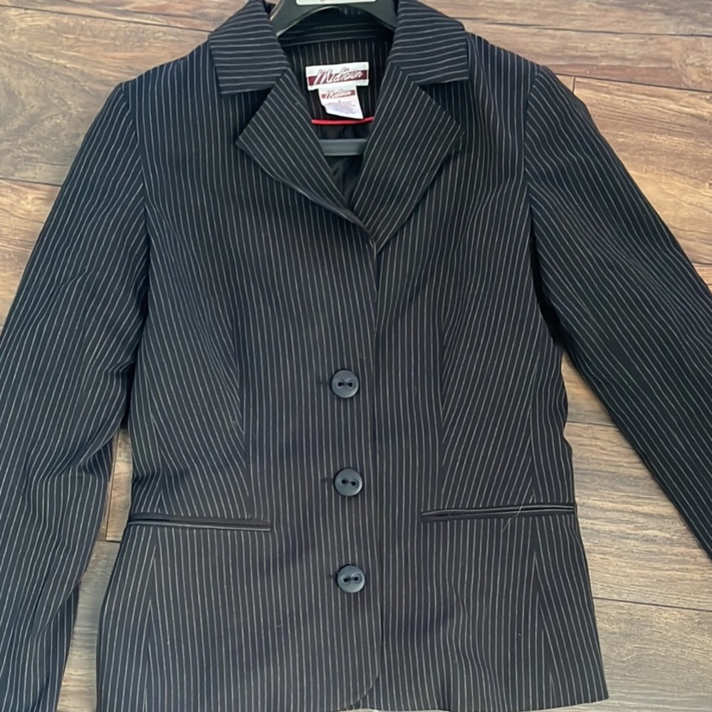 Pin stripe suit size 6 jacket size 8 pants